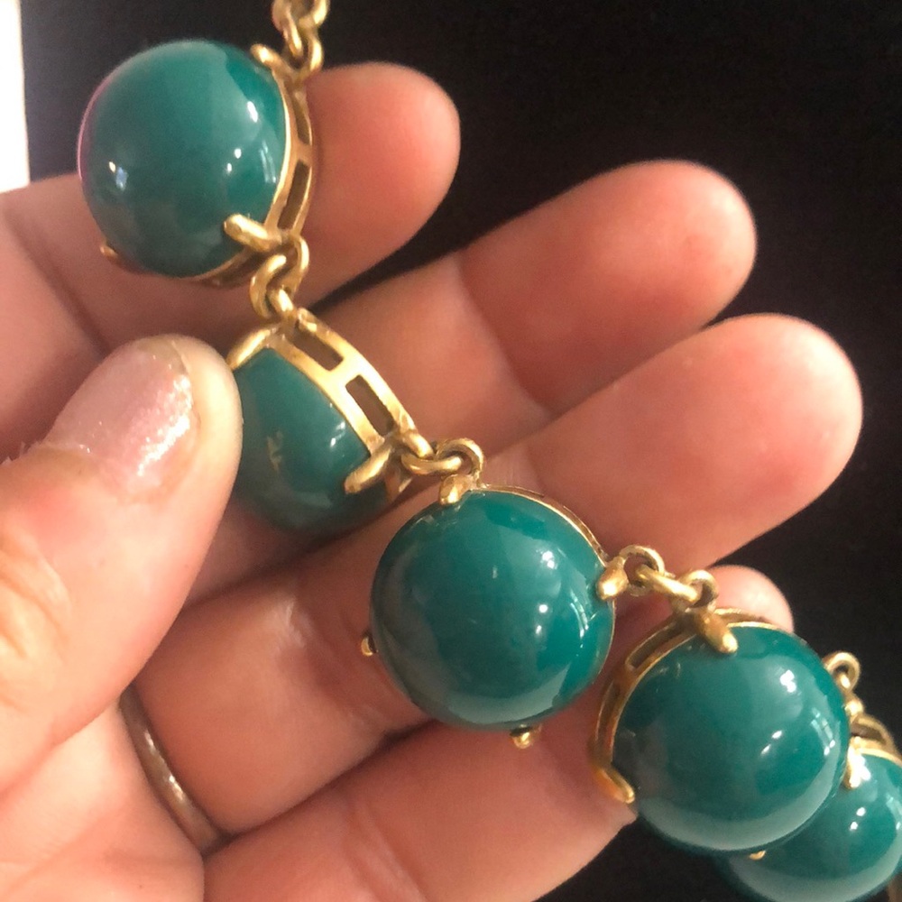 J. Crew Green and Gold Statement Necklace - Picture 3 of 7